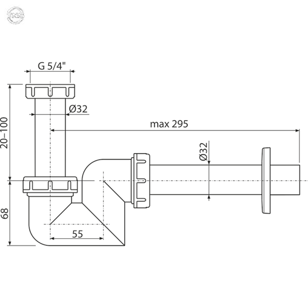 Сифон для раковини AlcaPlast A45F-DN32 A45F-DN32 фото