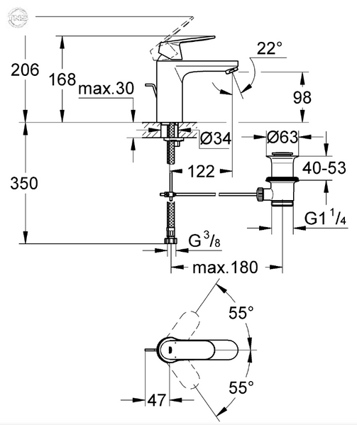 Змішувач для раковини Grohe Eurosmart Cosmopolitan M-Size (23325000) 23325000 фото