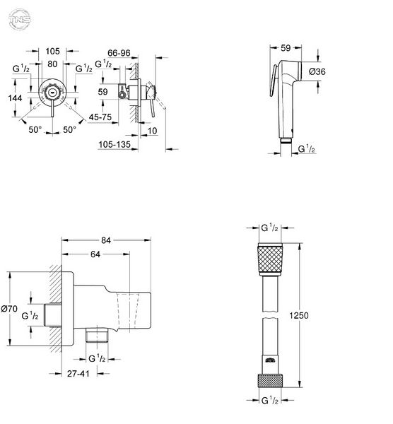 Готовый комплект для гигиенического душа Grohe Bau Classic из New Tempesta-F (UA11104801) UA11104801 фото