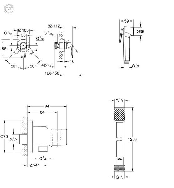 Готовий комплект для гігієнічного душу Grohe BauLoop New з Tempesta-F (UA11104201) UA11104201 фото