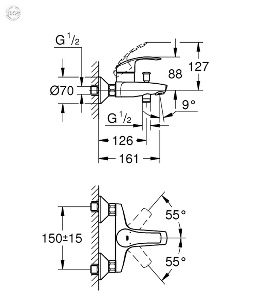 Смеситель Grohe Eurosmart для ванны (33300002) 33300002 фото