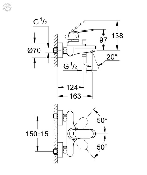 Смеситель Grohe Eurosmart Cosmopolitan для ванной (32831000) 32831000 фото