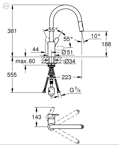 Змішувач Grohe Eurostyle E COSMOPOLITAN для мийки (31482003) 31482003 фото