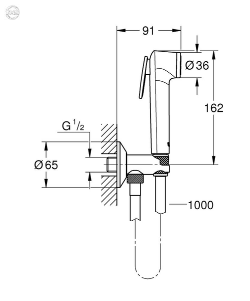 Гигиенический душ со смесителем скрытого монтажа Grohe BauEdge (UA28343001) UA28343001 фото