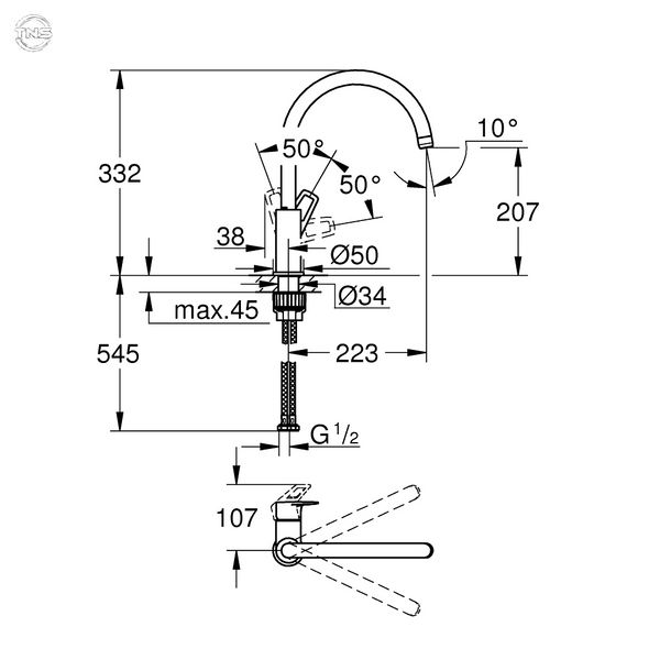 Кухонный смеситель Grohe BauLoop (31232001) 31232001 фото