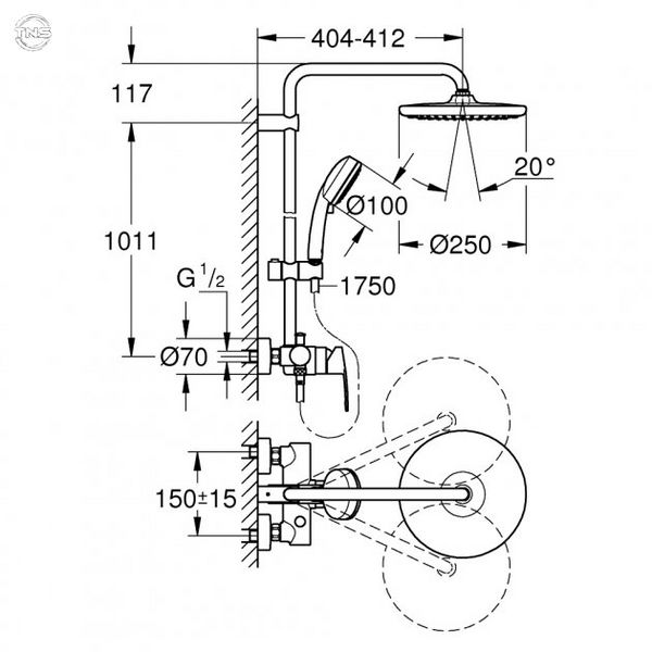 Душова система зі Змішувачем Grohe Tempesta Cosmopolitan System 250 (26673000) 26673000 фото