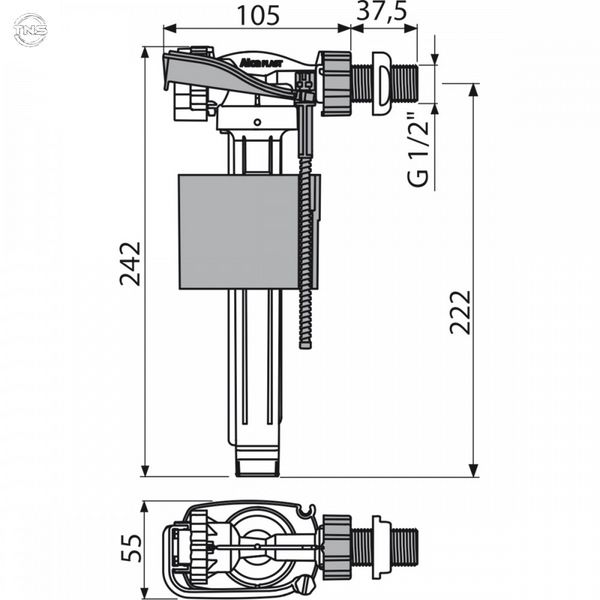 Впускной механизм AlcaPlast A160 A160-1/2" фото