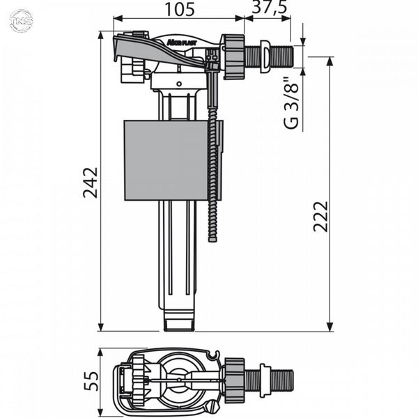 Впускний механізм AlcaPlast A160 A160-1/2" фото