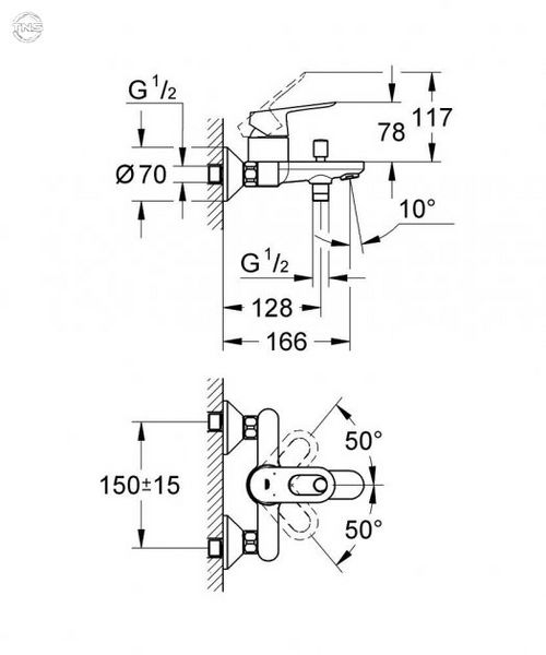 Змішувач для ванни Grohe Bauloop (23603000) 23603000 фото