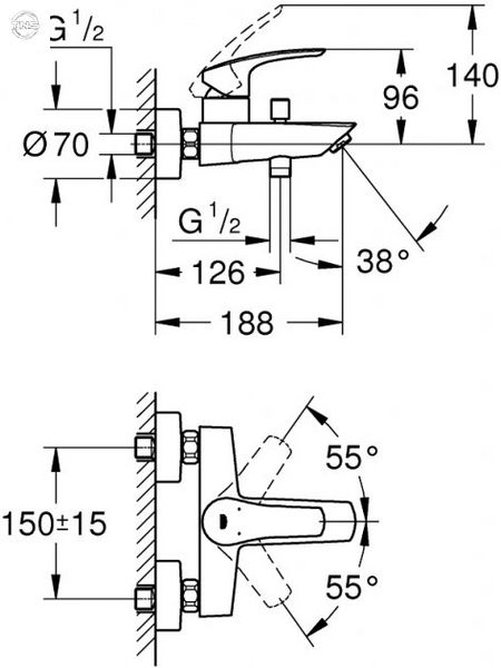 Змішувач для ванни Grohe Eurosmart (33300003) 33300003 фото