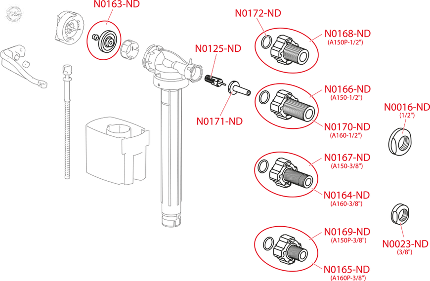 Впускной механизм Alca Plast A160P-3/8 A160P-3/8 фото