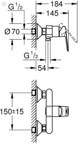 Смеситель для душа Grohe Bauloop (23634000) 23634000 фото