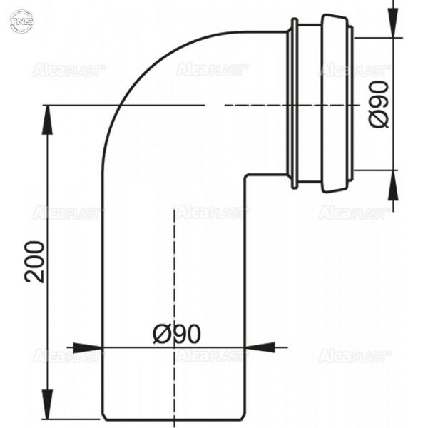 Коліно стоку AlcaPlast M908 M908 фото