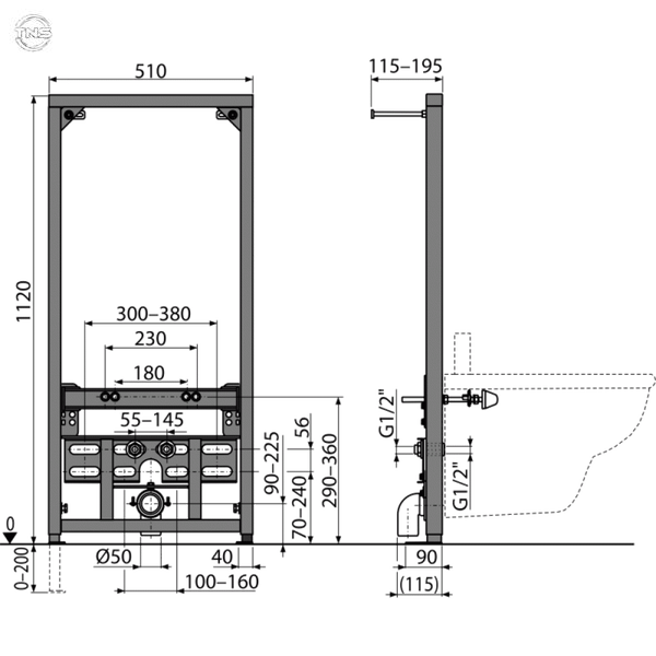 Монтажна рама AlcaPlast для біде A105/1120 A105/1120 фото