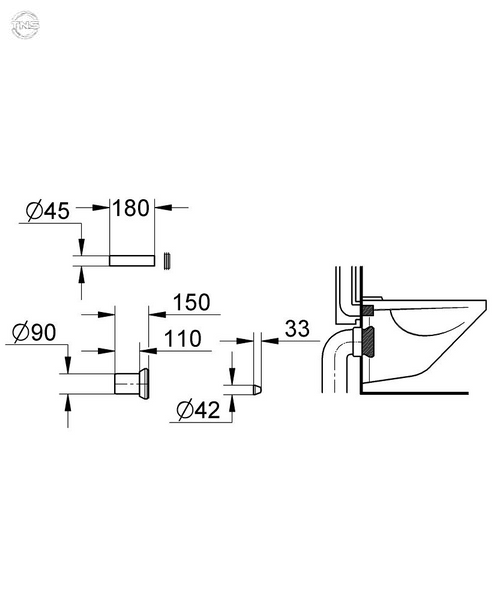 Впускний та змивний гарнітури для унітазу Grohe (37311K00) 37311K00 фото