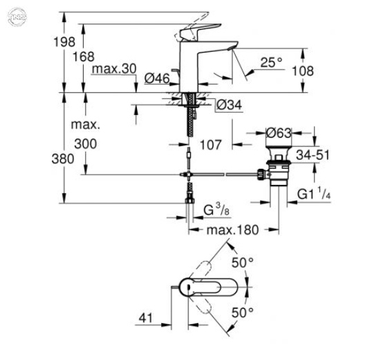 Смеситель для раковины Grohe BauEdge M-Size (23758000) 23758000 фото